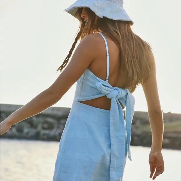 Free People Light Blue Sleeveless Skort - Picture 2 of 4